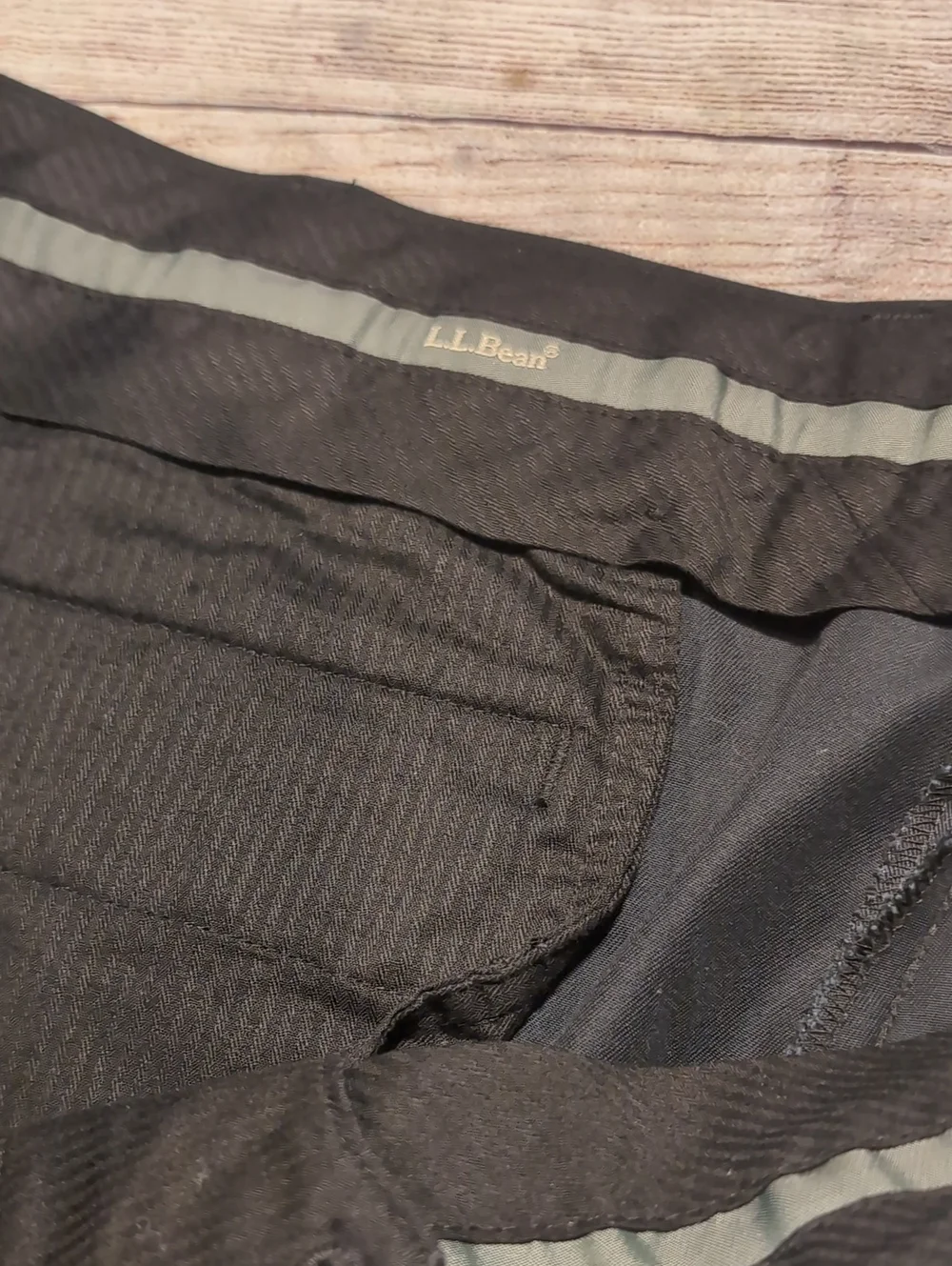L. L. Bean Men's Black Wrinkle Free Plain Front Cotton Dress Chino Pants Size 44